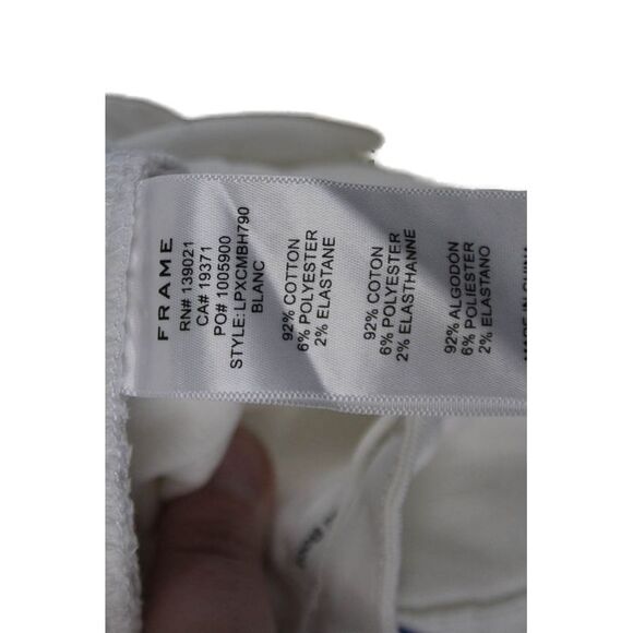 Frame Women's High Waist Five Pocket Straight Leg Ankle Jeans White Size 23 - Picture 3 of 5